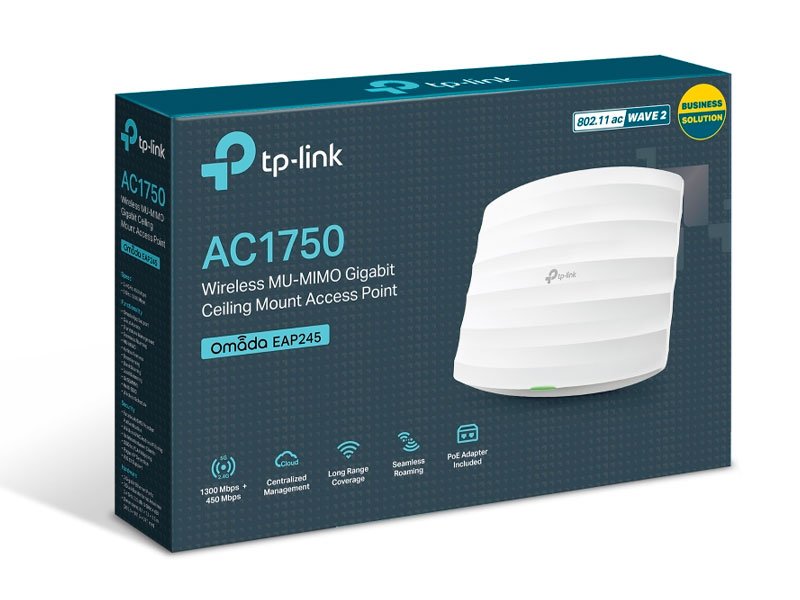 ACCESS POINT TP-LINK EAP245- OMADA AC1750 WIRELESS MU-MIMO