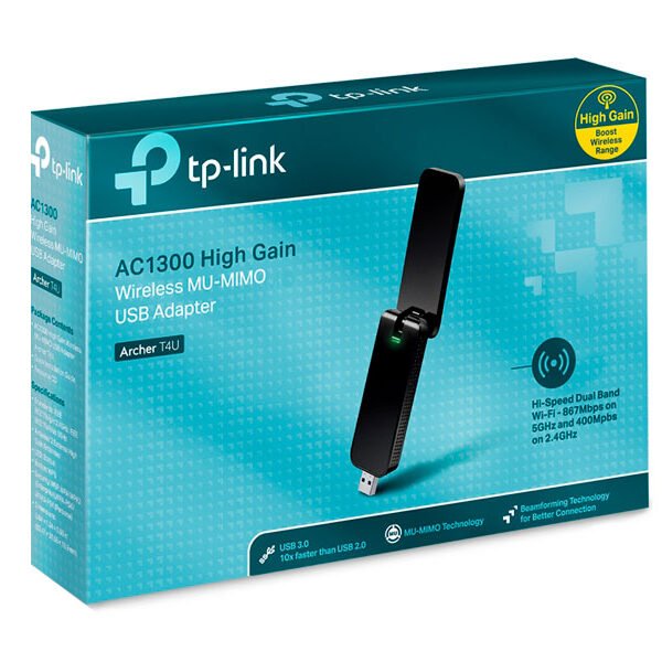 ADAPTADOR USB TP-LINK AC1300 DOBLE BANDA ARCHER T4U WIRELESS