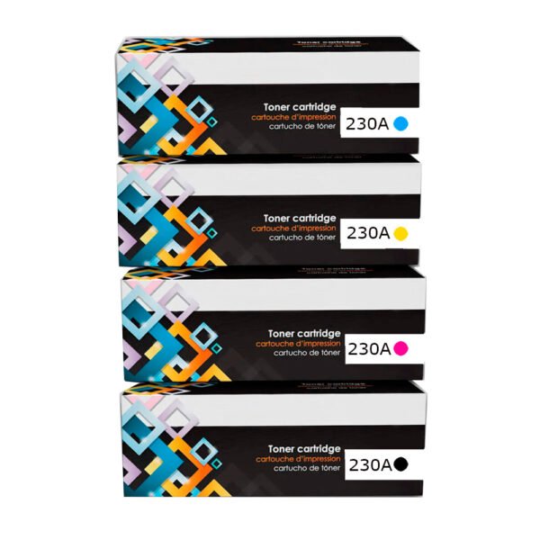 Kit de Toner HP Compatible 230A CYMK 4203, MFP 4303 con CHIP