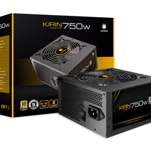 FUENTE DE PODER ANTRYX 750W  KIRIN 80PLUS GOLD LITE (GPW750S) No modular