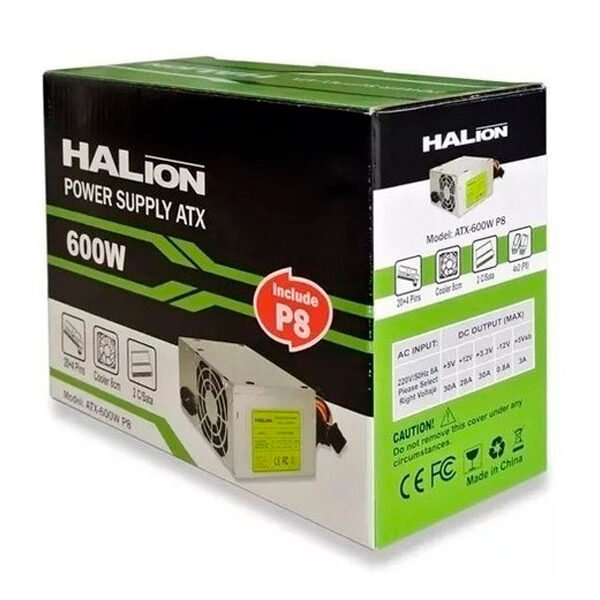 FUENTE DE PODER HALIOM ATX-600W-P8