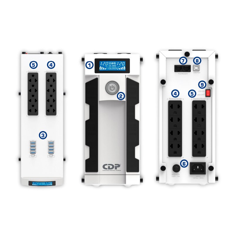 UPS Interactivo CDP (Chicago Digital Power) GSMART 1516i, 1500VA/900W - Imagen 2