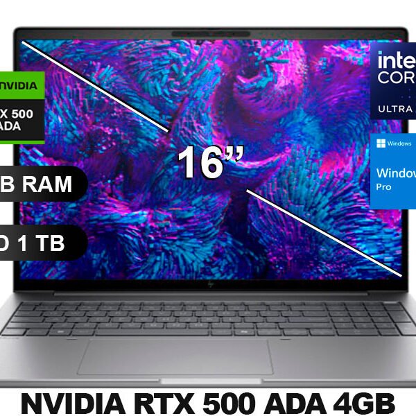 LAPTOP WORKSTATION HP ZBOOK 8G1I ULTRA 7-255H/ 32GB/ SSD1TB/ RTX500 4GB/ W11P/ BN4E7LT/ 16