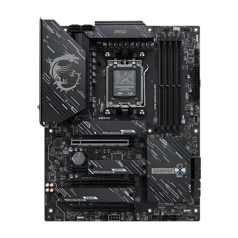 Motherboard MSI X870E GAMING PLUS WIFI, Chipset AMD X870E, Socket AMD AM5, ATX - Imagen 2