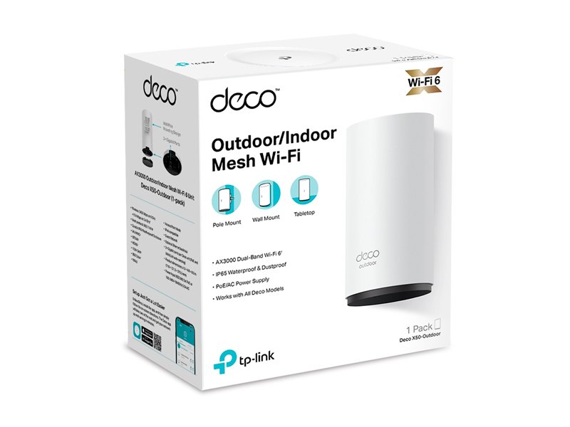 MESH TP-LINK DECO-X50 INDOOR/OUTDOOR AX3000 WI-FI 6 1-PACK