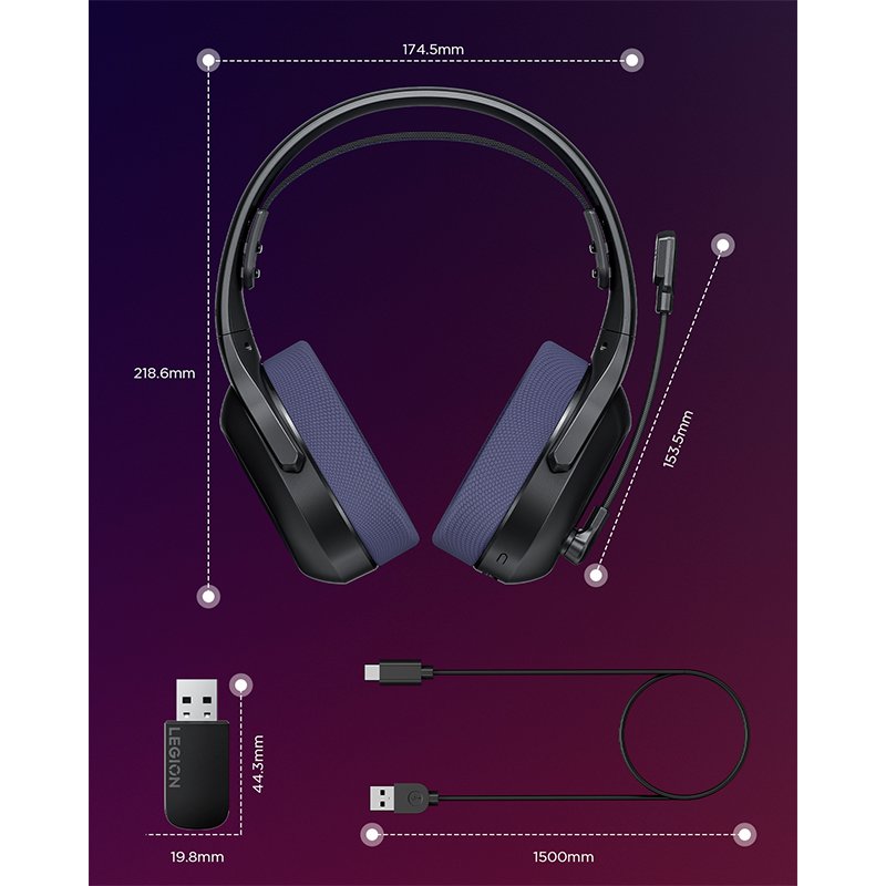 Auriculares inalámbricos para juegos Lenovo Legion H410 - Imagen 3