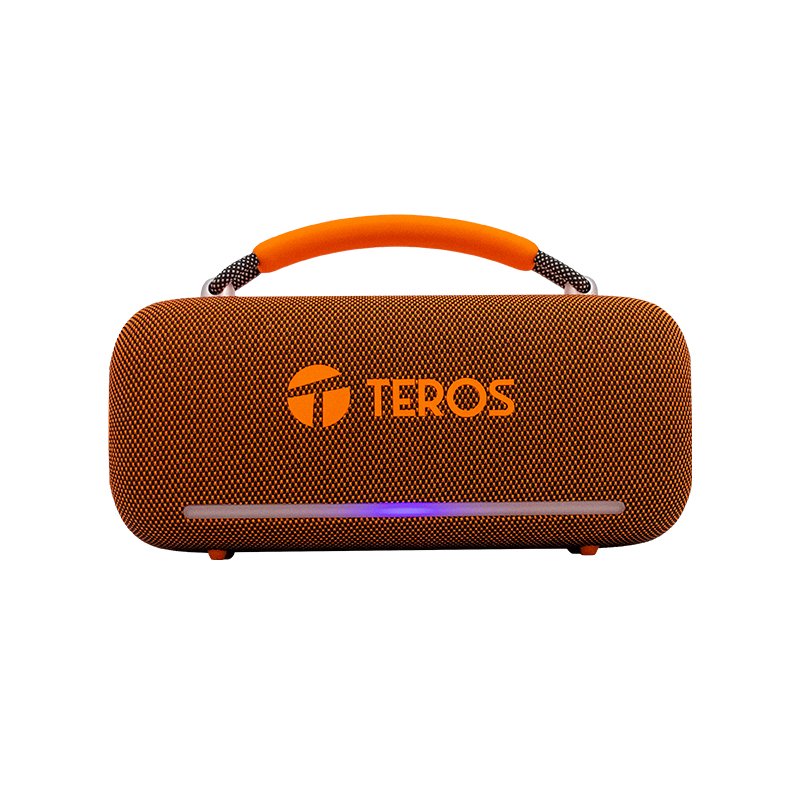 Parlante Inalámbrico Teros Vibes VB-6049, 60W, BT 5.3, 4000 MAH, USB, Luces LED, Orange - Imagen 3