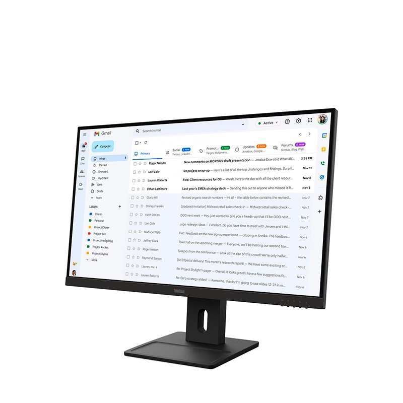 Monitor Lenovo ThinkVision E27-40, 27” WLED/FHD/IPS/HDMI x1/DP x1/VGA x1/Parlantes: 2Wx2 - Imagen 2