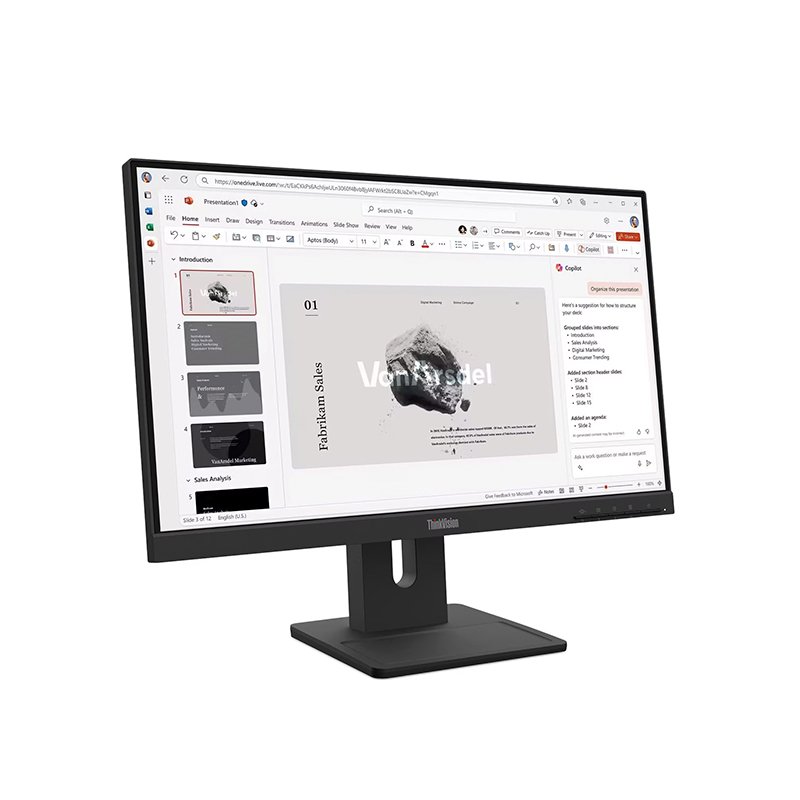 Monitor Lenovo ThinkVision E22-40, 21.5” 1920x1080 WLED IPS, HDMI/DP/VGA Color Raven Black - Imagen 2