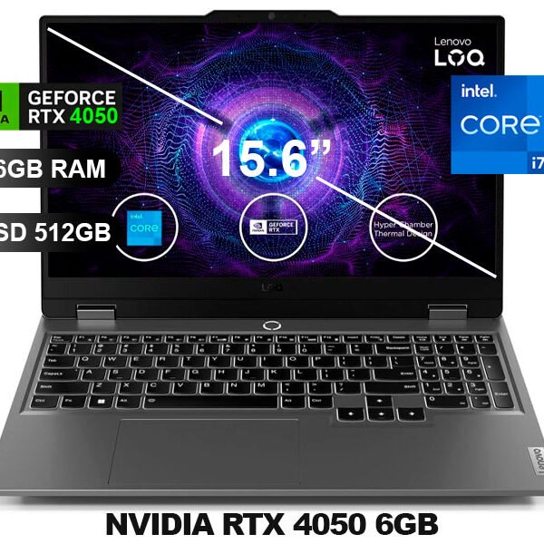 LAPTOP LENOVO LOQ 15IRX9 I7-13650HX 16GB/ SS512GB/ RTX4050 6GB/ FREE/ 15.6/ 83DV00FKLM