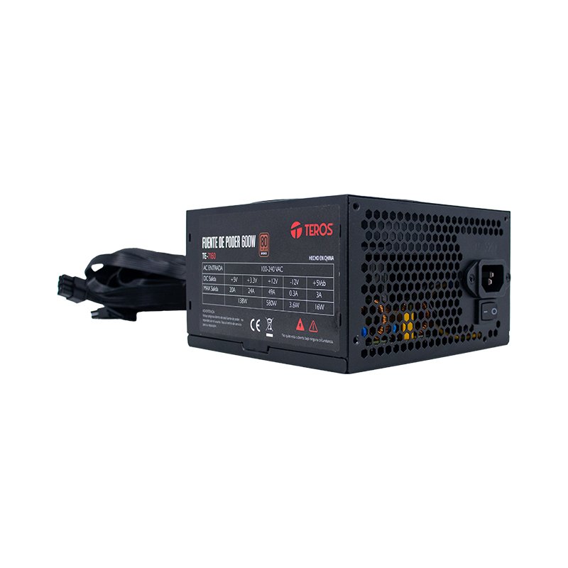 Fuente de alimentación TEROS TE-7160, ATX, 600W, 80 Plus Bronze, 100V-240VAC, CERTIFICADA - Imagen 3
