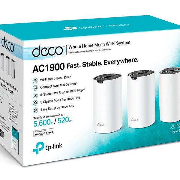 ROUTER TP-LINK DECO S7-3 MESH INTELIGENTE DOBLE BAND AC1900 KIT-3