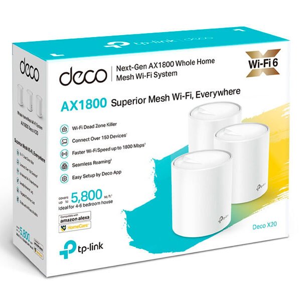 ROUTER TP-LINK MESH  DECO X20-3 WI-FI 6  AX1800 3-PACK