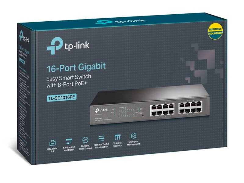 SWITCH TP-LINK 16PORT TL-SG1016PE 8PORT POE+ Easy Smart 10/100/1000 GIBABIT