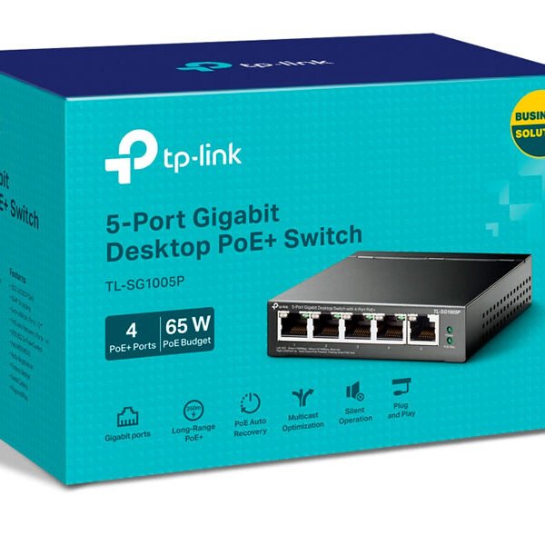 SWITCH TP-LINK TL-SG1005P 5PORT GIBABIT 4POE+PORTS