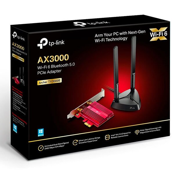 TARJETA DE RED TP-LINK AX3000 WIRELESS PCI EXP. BLUETOOTH 5.2 TX300E
