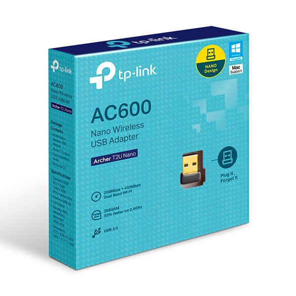 ADAPTADOR TP-LINK USB AC600 DOBLE BANDA T2UNANO