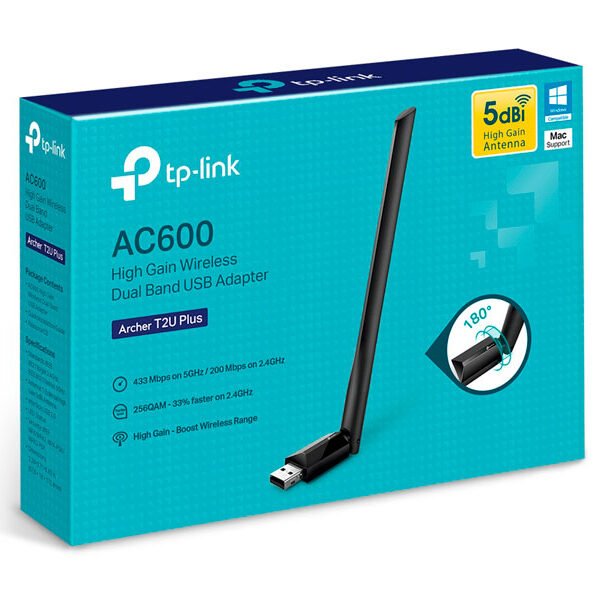 ADAPTADOR TP-LINK USB AC600 DOBLE BANDA T2UPLUS