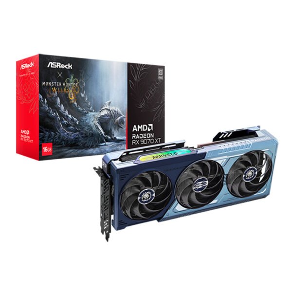 Tarjeta de video ASRock AMD Radeon RX 9070 XT Monster Hunter Wilds, 16GB GDDR6, PCIe5