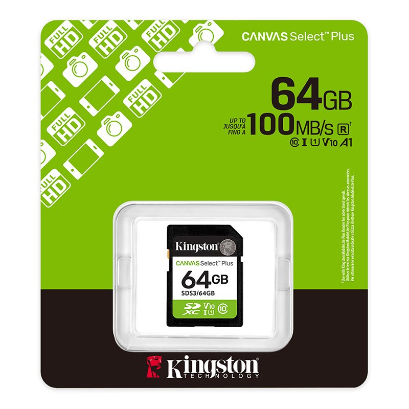 Memoria Card SD Kingston SD Canvas Select Plus, 64GB, categoría de velocidad: UHS-I/U1/V10 - Imagen 3