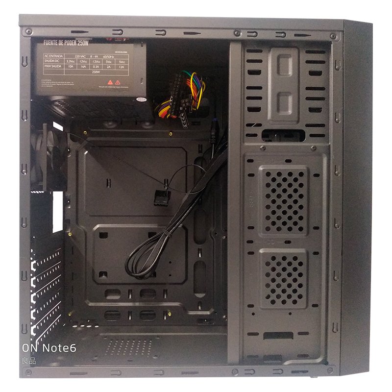 Case TEROS TE-1075N, Mid Tower, ATX, 250 W, USB 3.0 / 2.0, audio, negro. - Imagen 3