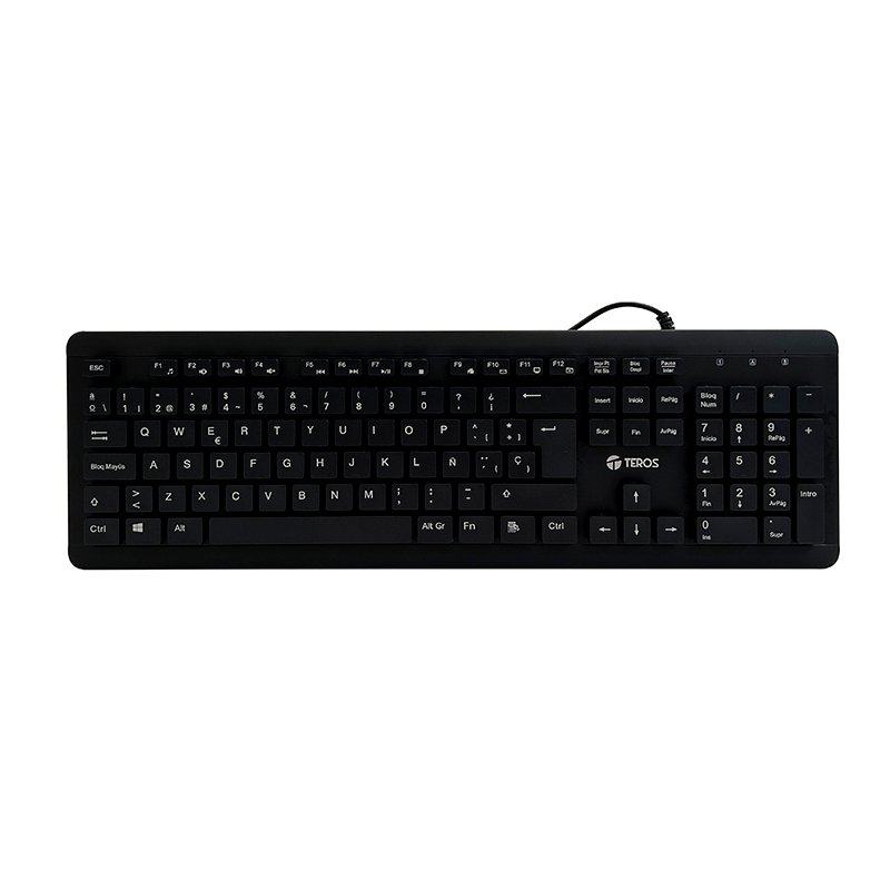 Teclado lavable TEROS TE-4065N, IPX7, USB, negro - Imagen 2