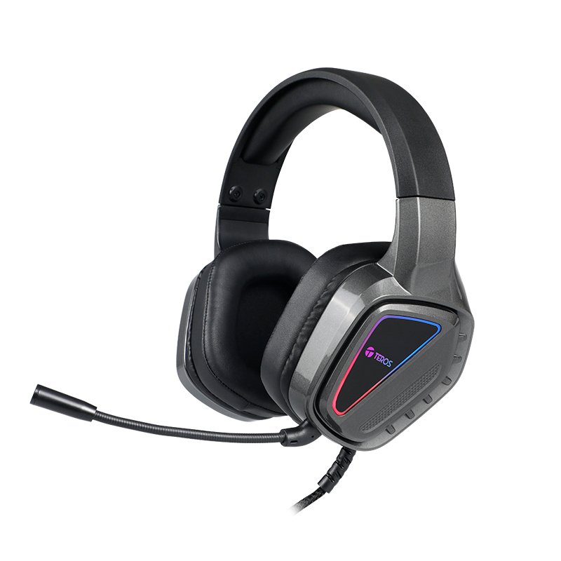 Auriculares gaming TEROS TE-8171N, estéreo, micrófono, luces RGB - Imagen 2