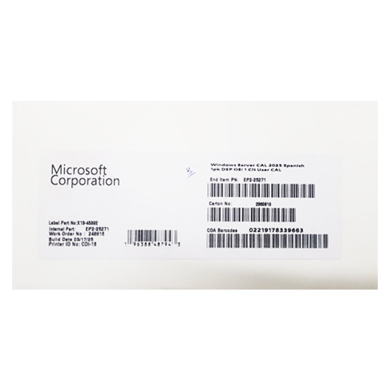 Microsoft Windows Server CAL 2025 1PK USER CAL (EP2-25271)