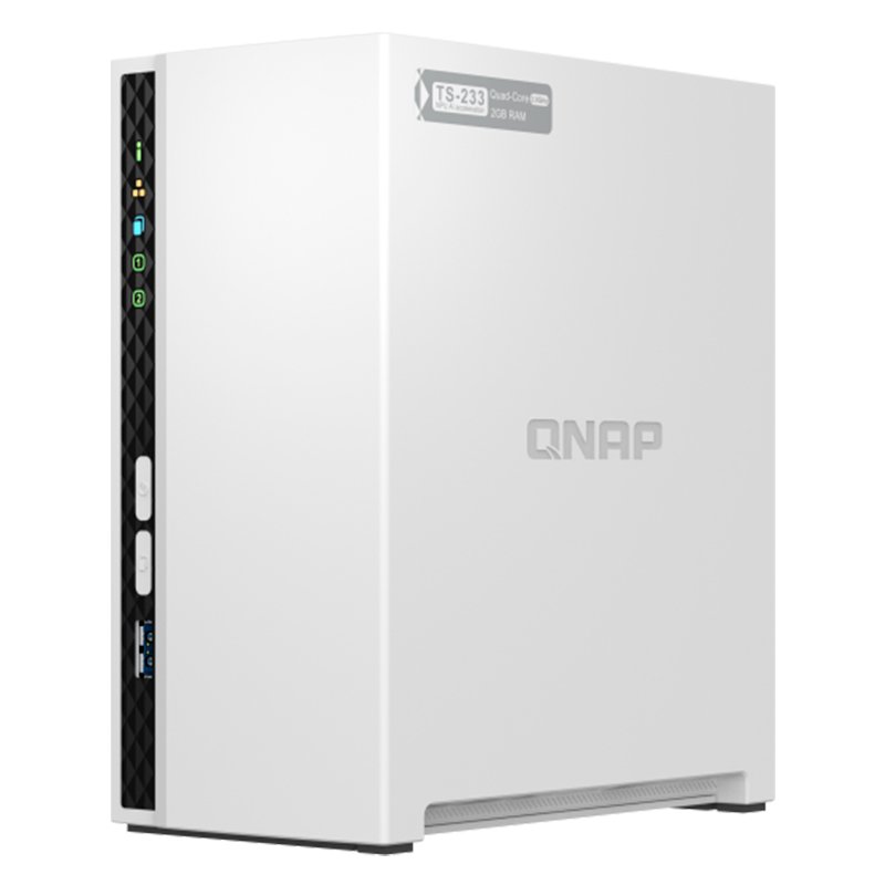 Servidor NAS QNAP TS-233, ARM Cortex A55 4C/2GHz, 2GB RAM(On-Board), Bahias: 2 x 3.5” SATA - Imagen 2