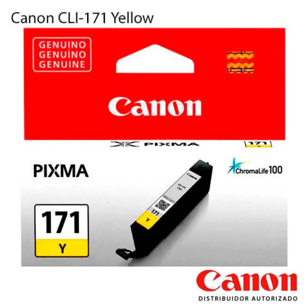 Cartucho Tinta Canon 171 Yellow â†’ MG5710 MG6810 MG7710