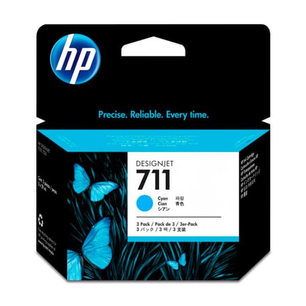 Tinta HP 711 TriPack CZ134A Cyan