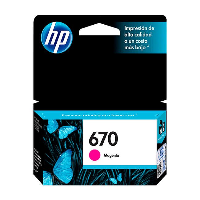 Tinta HP 670 original CZ115AL Magenta