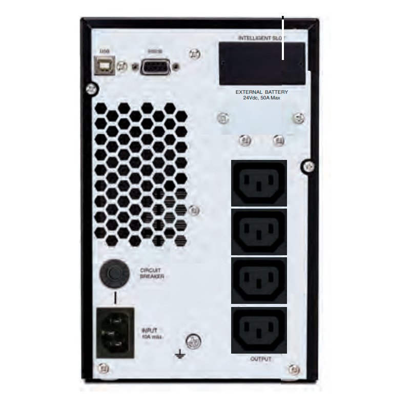 UPS CDP UPO11-1i Online 1000VA / 900W, 230V, USB, RS232, 3-Salidas IEC-C13/14. - Imagen 2
