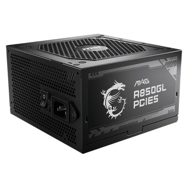 Fuente de alimentación MSI MAG A850GL PCIE5, 850W, 80 PLUS Gold, Formato ATX.
