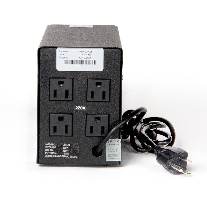 Estabilizador Monofasico ELISE IEDA PODER SAFE, LCR15-4.5% Solido, 1.5kVA, 220VAC, 4 Tomas - Imagen 2
