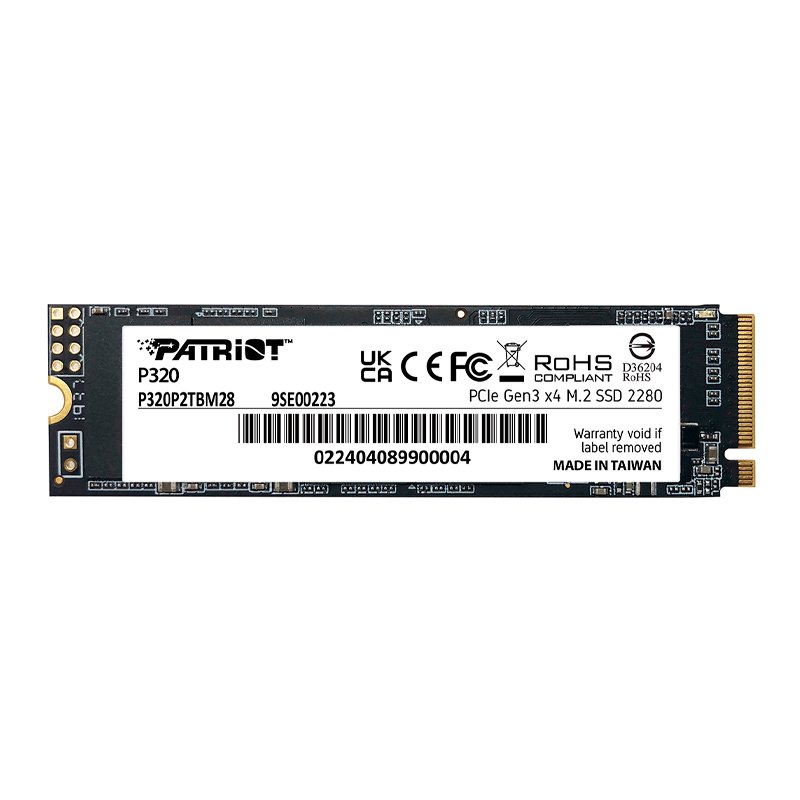 Unidad en estado sólido PATRIOT P320, 256GB, M.2 2280 PCIe Gen 3 x4 NVMe 1.3