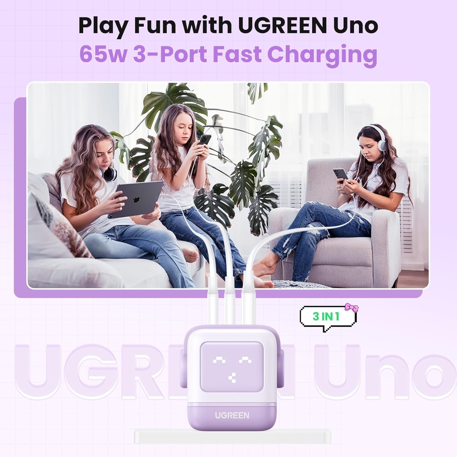 Cargador Ugreen Nexode Robot Gan 65w CD361 (35314) Carga Rápida - Imagen 5