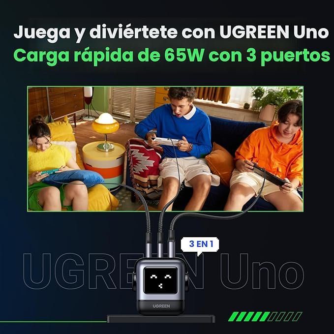Cargador Ugreen Nexode Robot Gan 65w CD361 (15570) Carga Rápida - Imagen 5