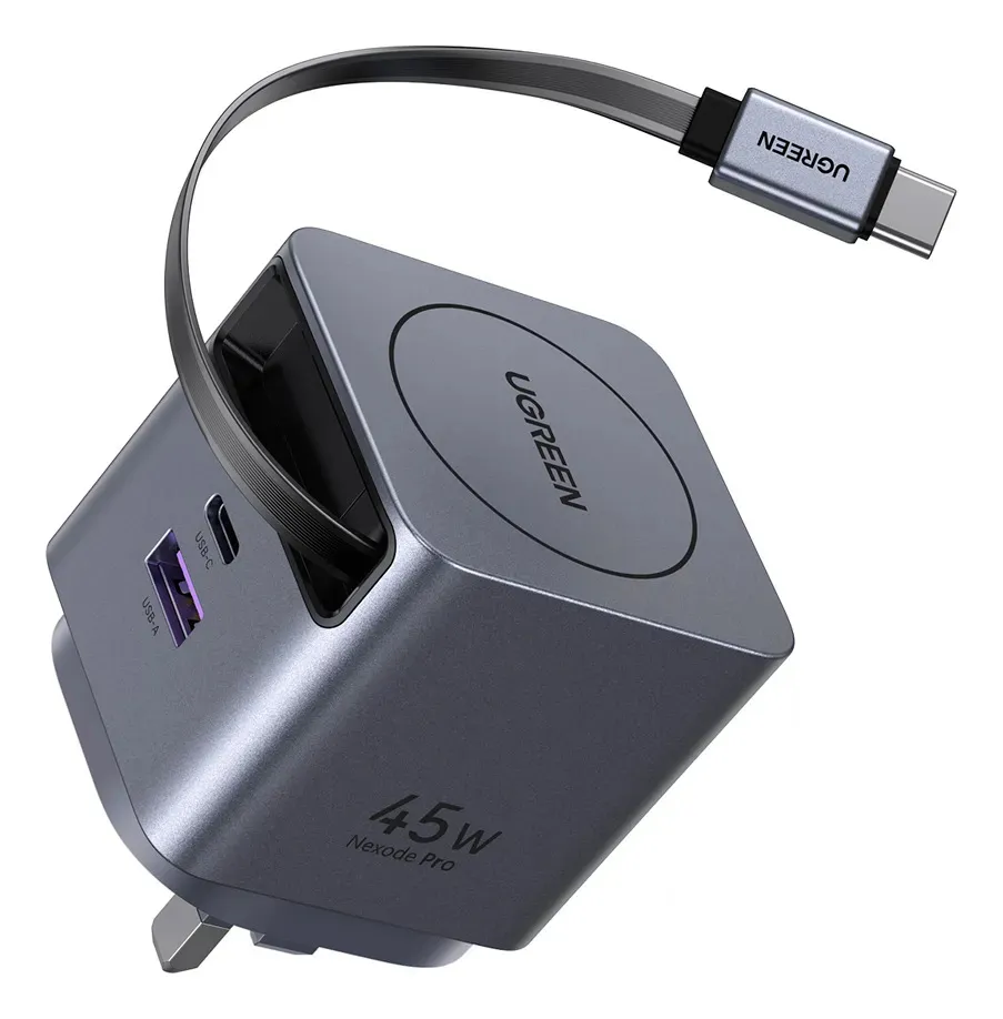 Cargador Retráctil Ugreen Nexode 45w Gan X614 (65821) Carga Rápida - Imagen 3