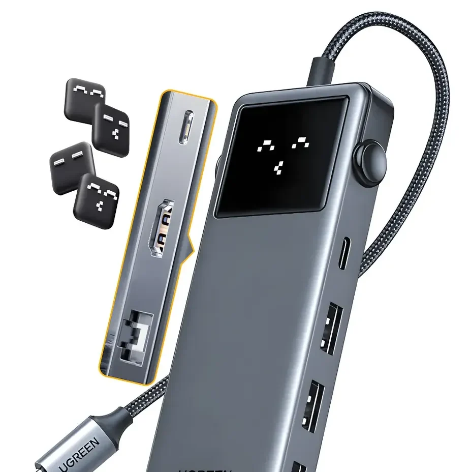 Hub adaptador Ugreen 7 En 1 Multi Puertos Ethernet HDMI 4K@60Hz USB-C USB-A Para Laptop MacBook