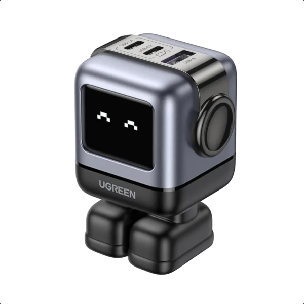Cargador USB-C UGREEN Robot GaN 65W Carga Rápida con Pantalla Led (15570)