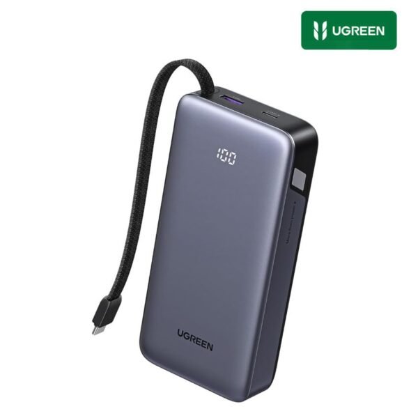UGREEN 20000mAh 45W Power Bank con USB-C Cable Integrado PB536