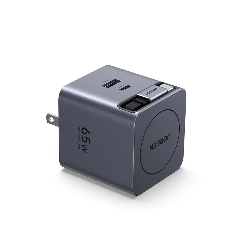 Cargador GaN 65W UGREEN X615 con Cable USB-C Retráctil - Imagen 2