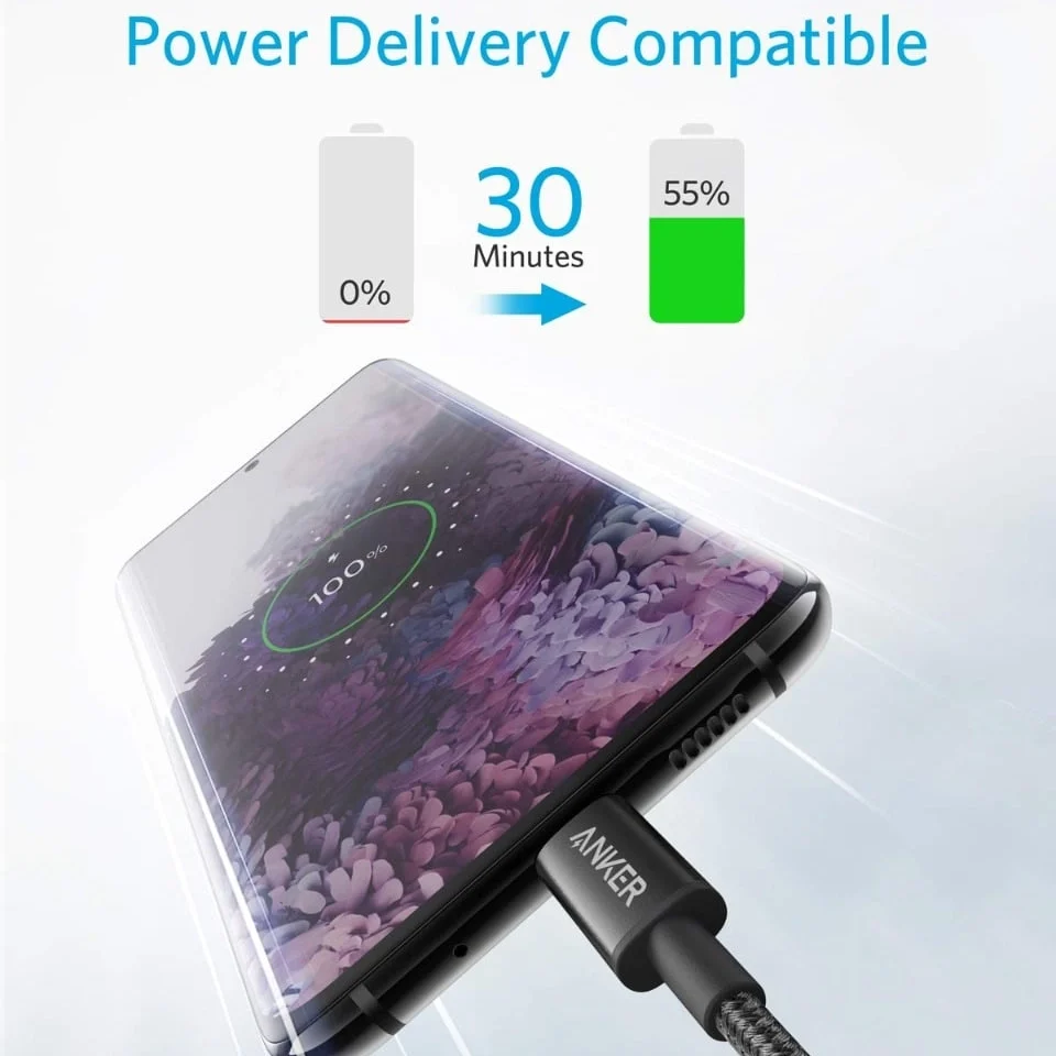 Cable Anker USB-C a USB-C 1 metro 3.3ft 60W Trenzado - Imagen 4
