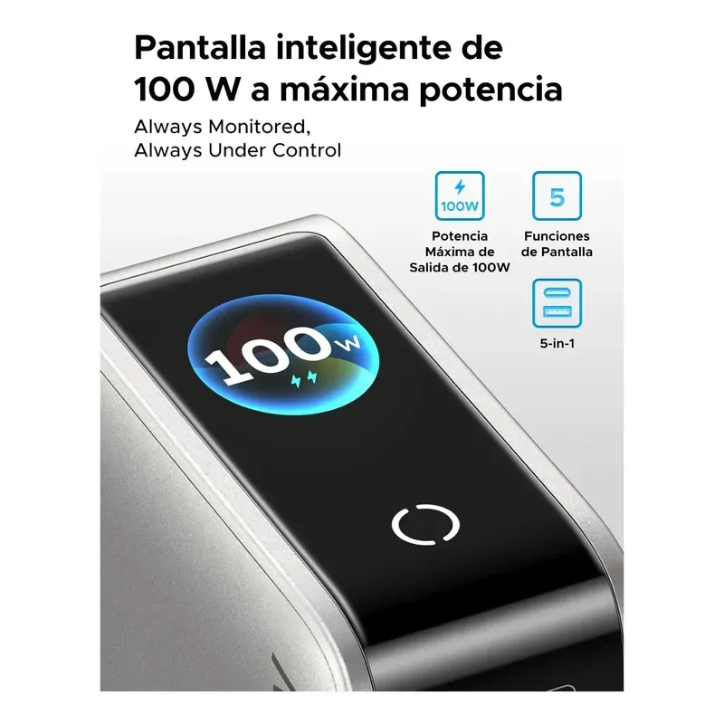 Ugreen Cargador Nexode Pro 100w 5 En 1 Pantalla LCD Gan X773 - Imagen 2