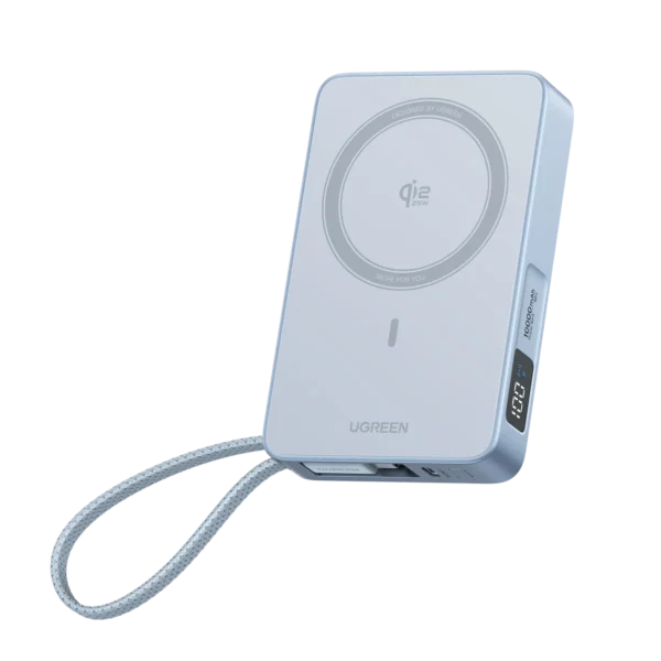 Power bank UGREEN Magflow 10000mha inalámbrica certificación Qi2 25W