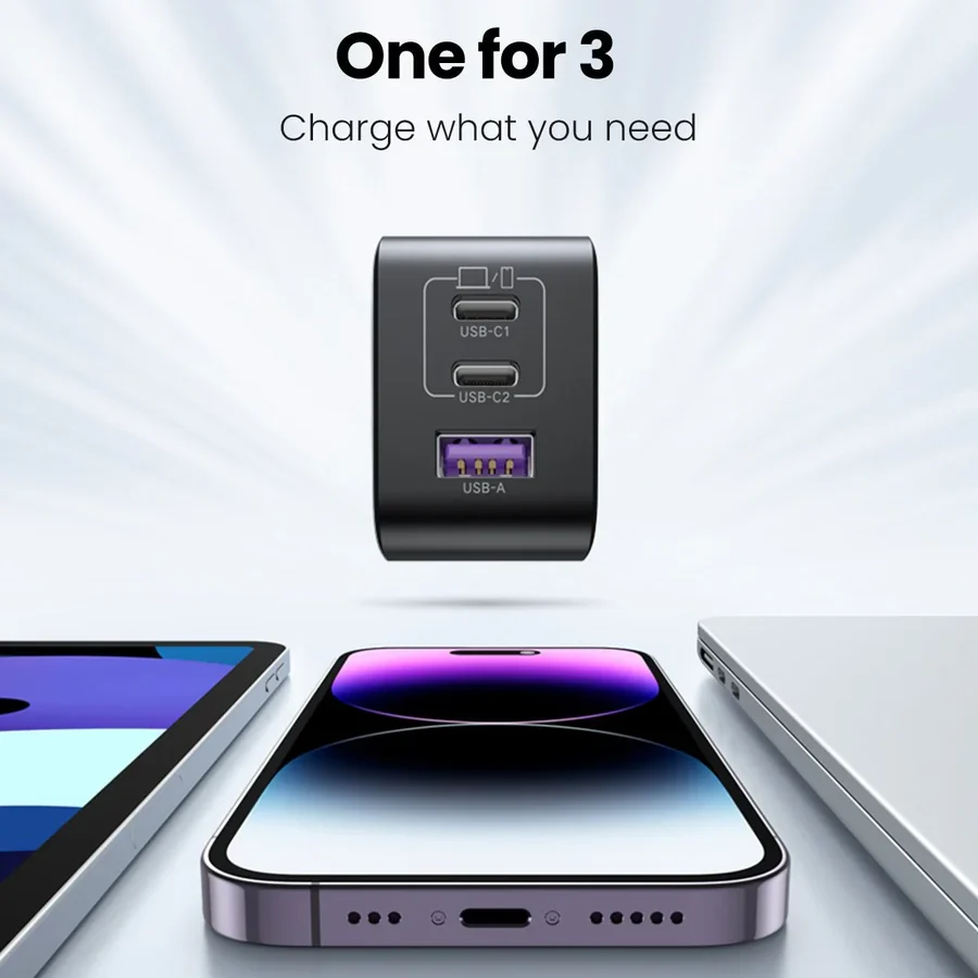 Ugreen Cargador Nexode USB-C 65W 3 Puertos GaN CD244 – 10334 - Imagen 4