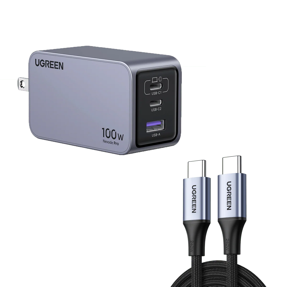 Cargador UGREEN Nexode Pro X757 100W – GaN USB-C/A 3 Puertos