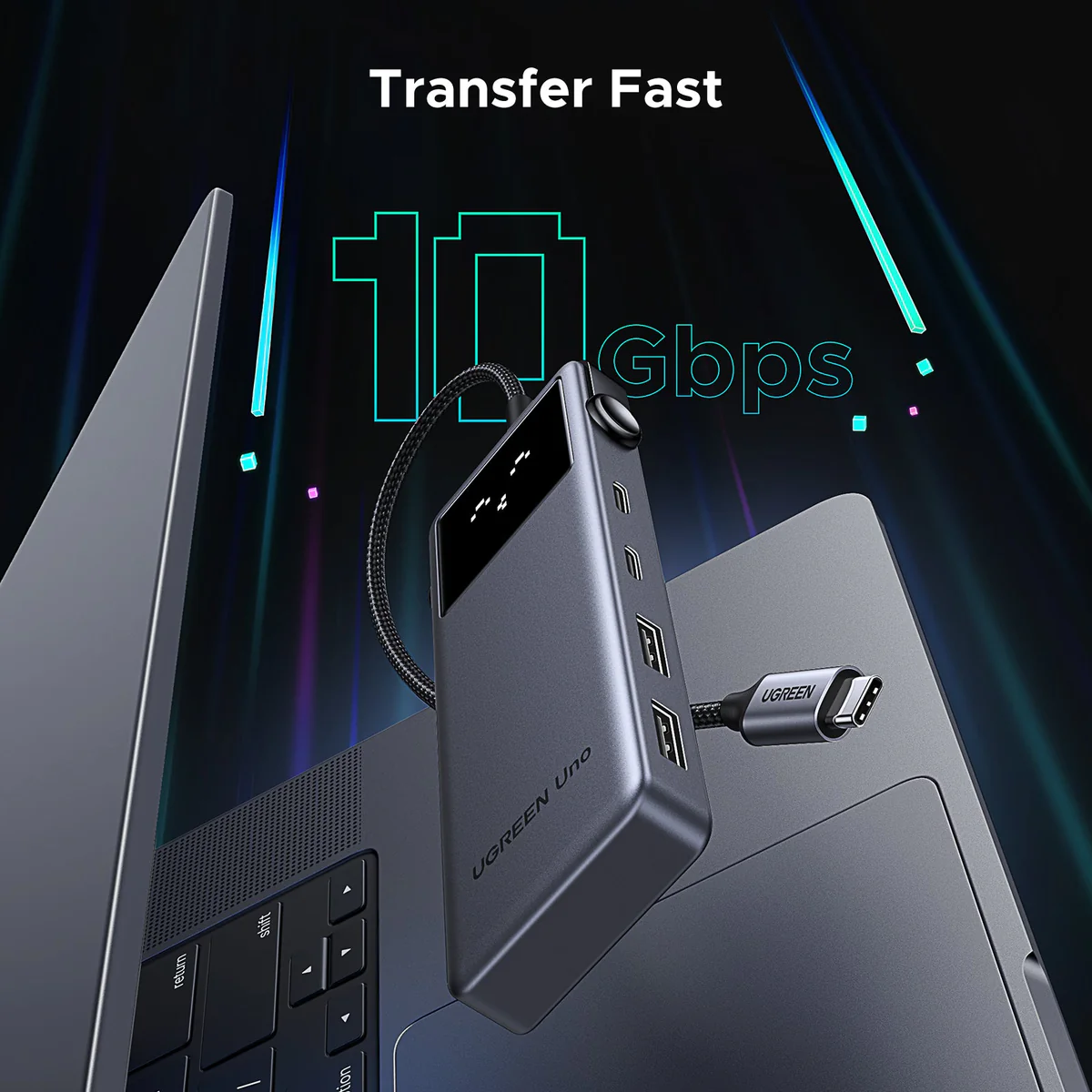Adaptador 6 En 1 Multi Puertos 10Gbps HDMI 4K@60Hz USB-C USB-A Para Laptop MacBook iPad - Imagen 3