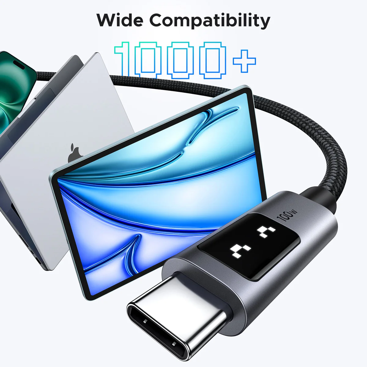 Cable UGREEN UNO USB-C A USB-C 100W para iPhone 17, MacBook, iPad, Galaxy - Imagen 3